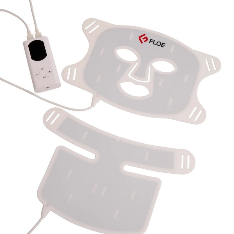 Silicone Floe face mask and body wrap with FLOE branding on a white background