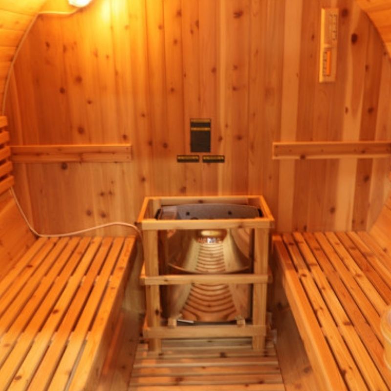 SunRayGalley 4-Person Traditional Barrel Sauna 400SH burner