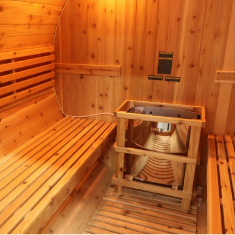 SunRayGalley 4-Person Traditional Barrel Sauna 400SH inside