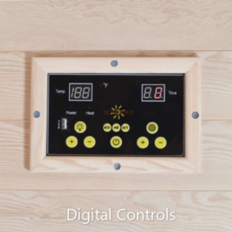 SunRay Sierra 2-Person Indoor Infrared Cedar Sauna 200K Digital Controls