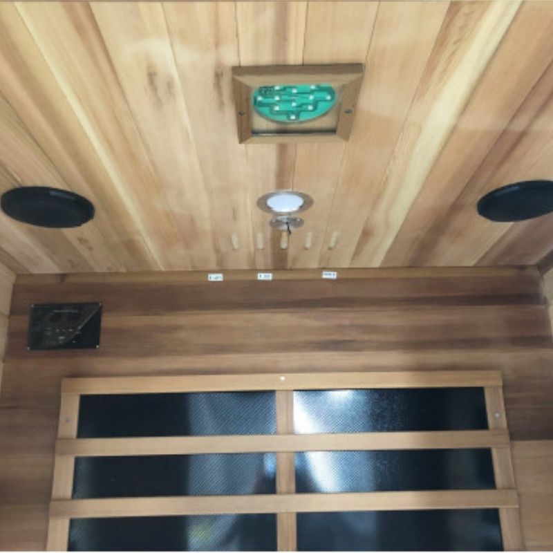 SunRay Sierra 2-Person Indoor Infrared Cedar Sauna 200K inside roof