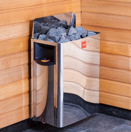 KOVE x Harvia The Wall SW45 4.5kW Sauna Heater – Stainless Steel Electric Heater with Built-In Controls