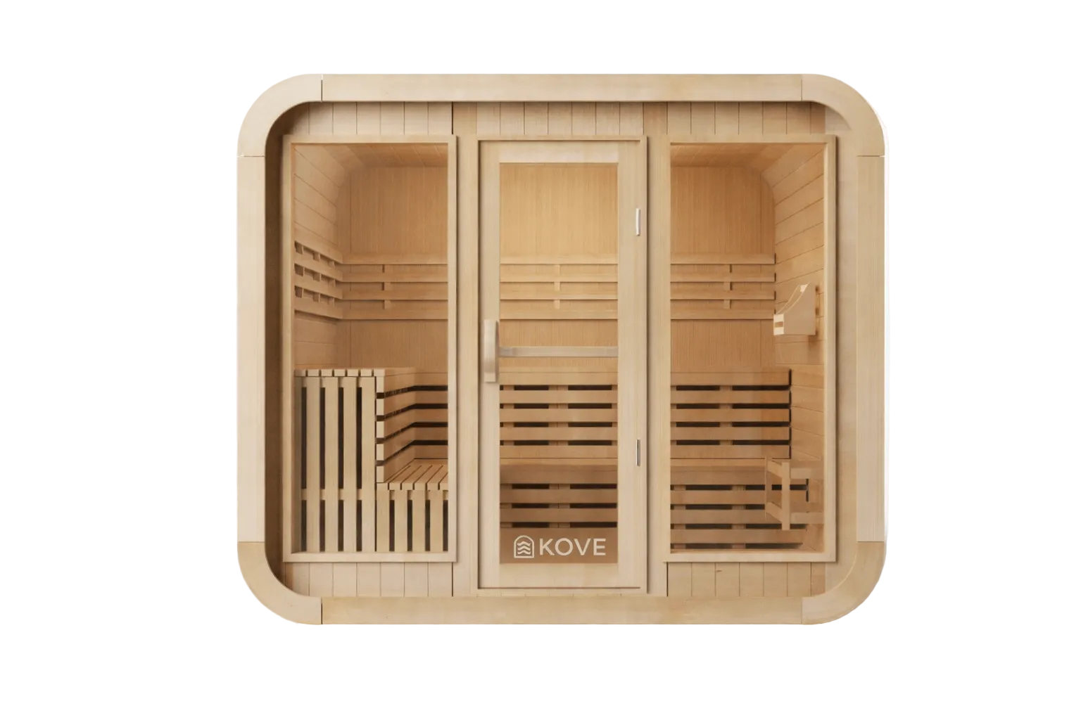 KOVE Cube Sauna 5 - 6 Person Outdoor Sauna – Premium Spruce Wood, 8kW Heater, Modern Cube Design