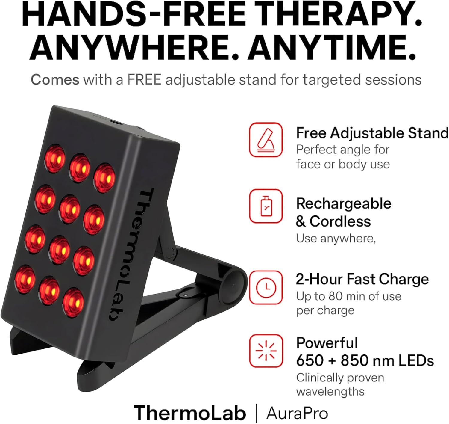 ThermoLab Aura Mini Rechargeable Portable Red Light Therapy Panel