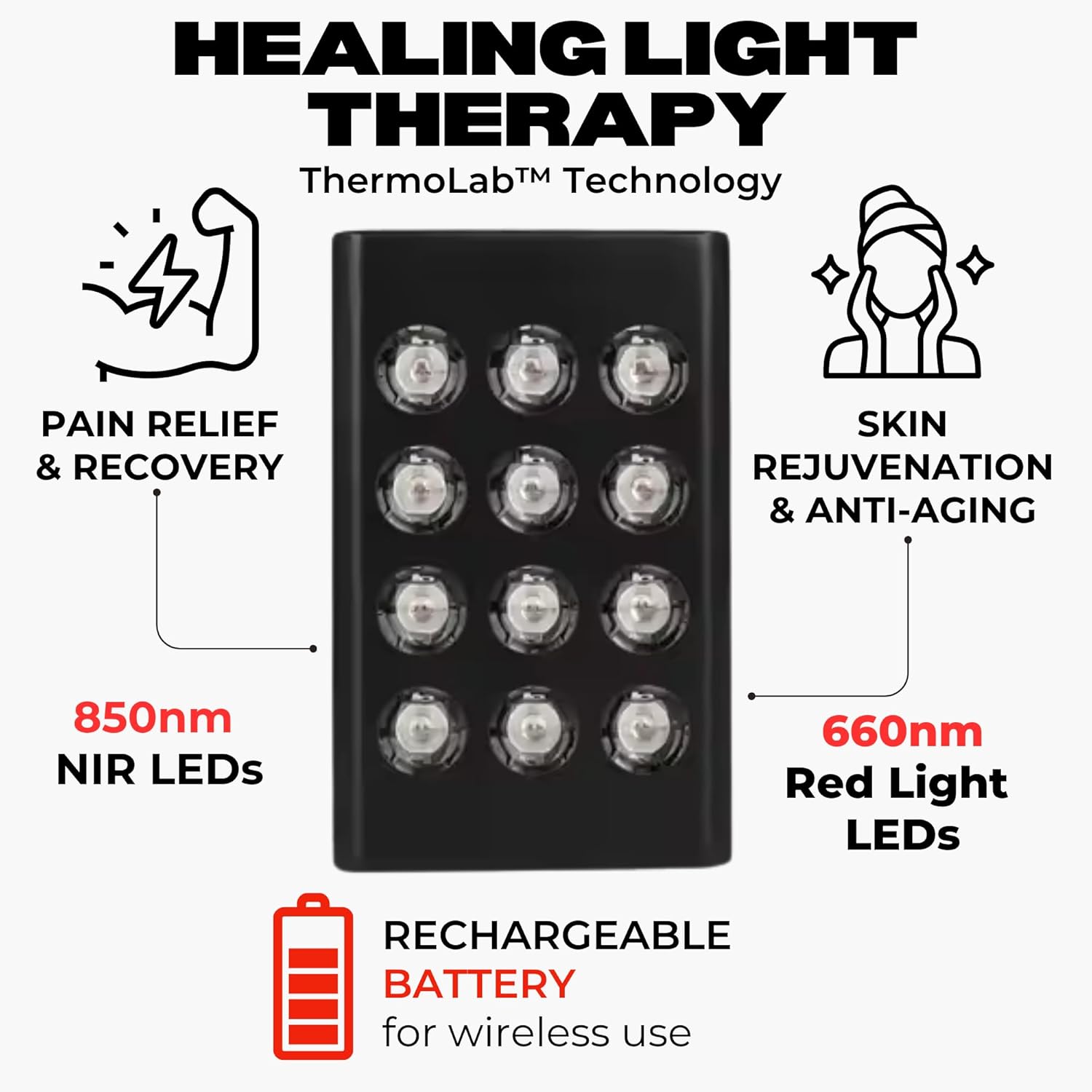 ThermoLab Aura Mini Rechargeable Portable Red Light Therapy Panel