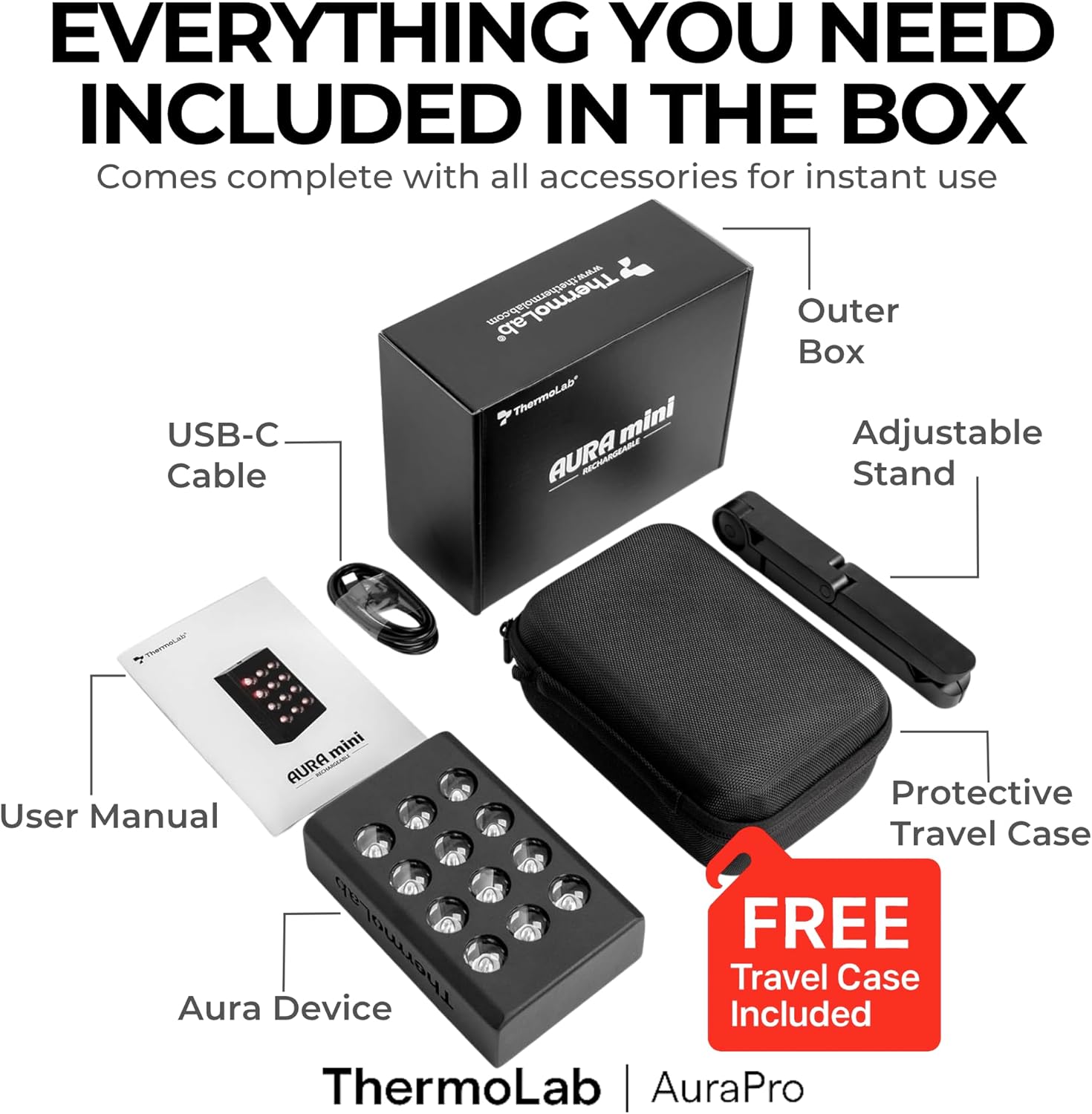 ThermoLab Aura Mini Rechargeable Portable Red Light Therapy Panel