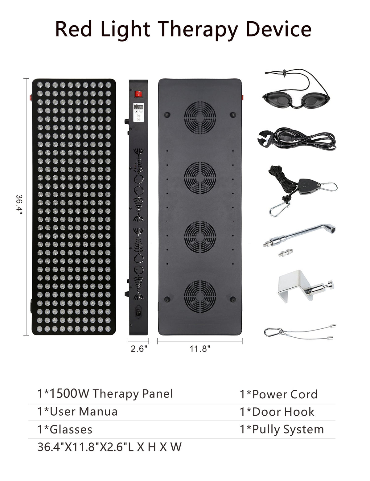 ThermoLab Red Light Therapy Lamp S1500 1500W