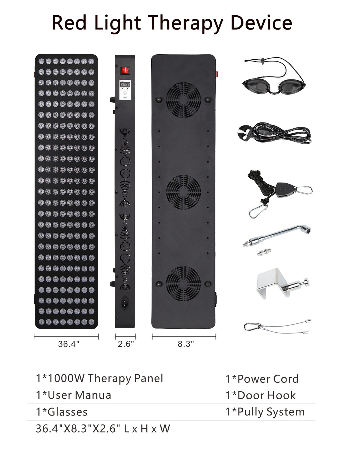 ThermoLab Red Light Therapy Lamp S1000 1000W