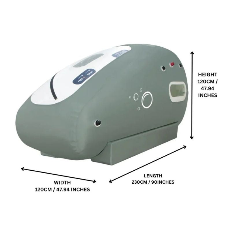 Airvida Soft Shell Hyperbaric Chamber 1.5 ATA Sitting Therapy Pod dimensions
