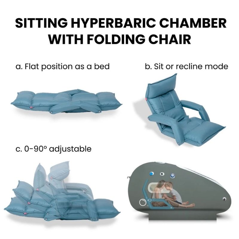 Airvida Soft Shell Hyperbaric Chamber 1.5 ATA Sitting Therapy Pod seat