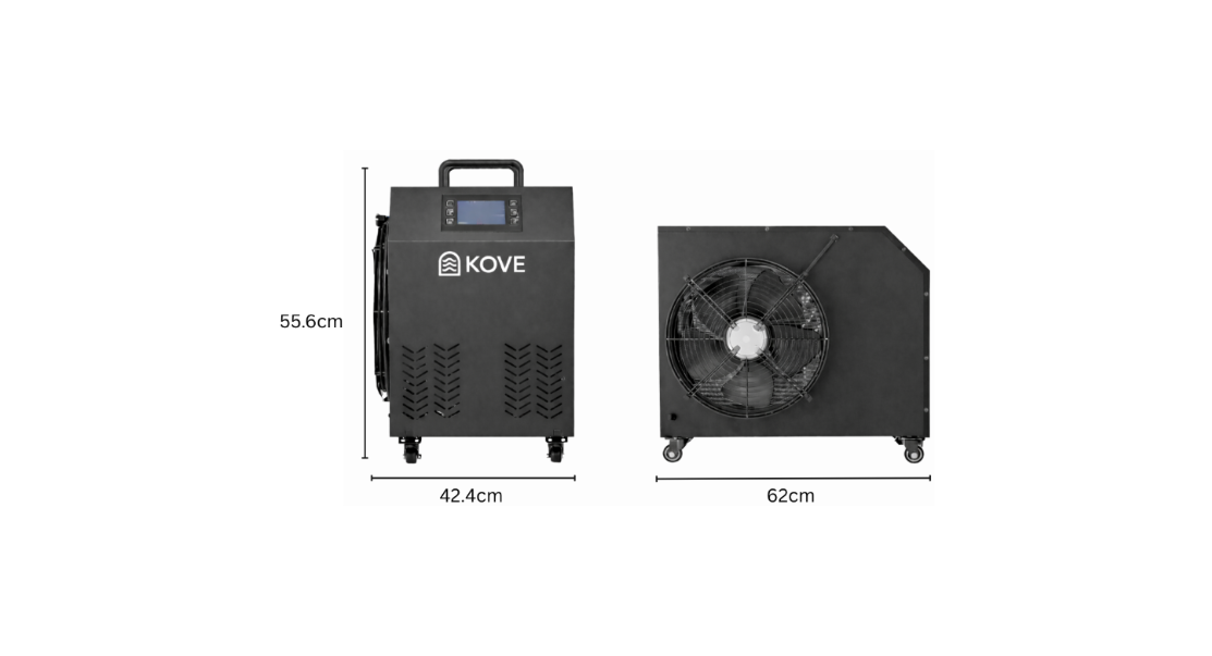 Black Kove ice bath chiller dimensions