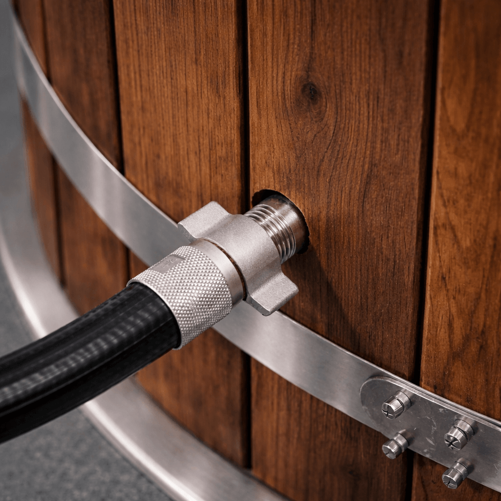 Black Kove ice bath chiller plumbing