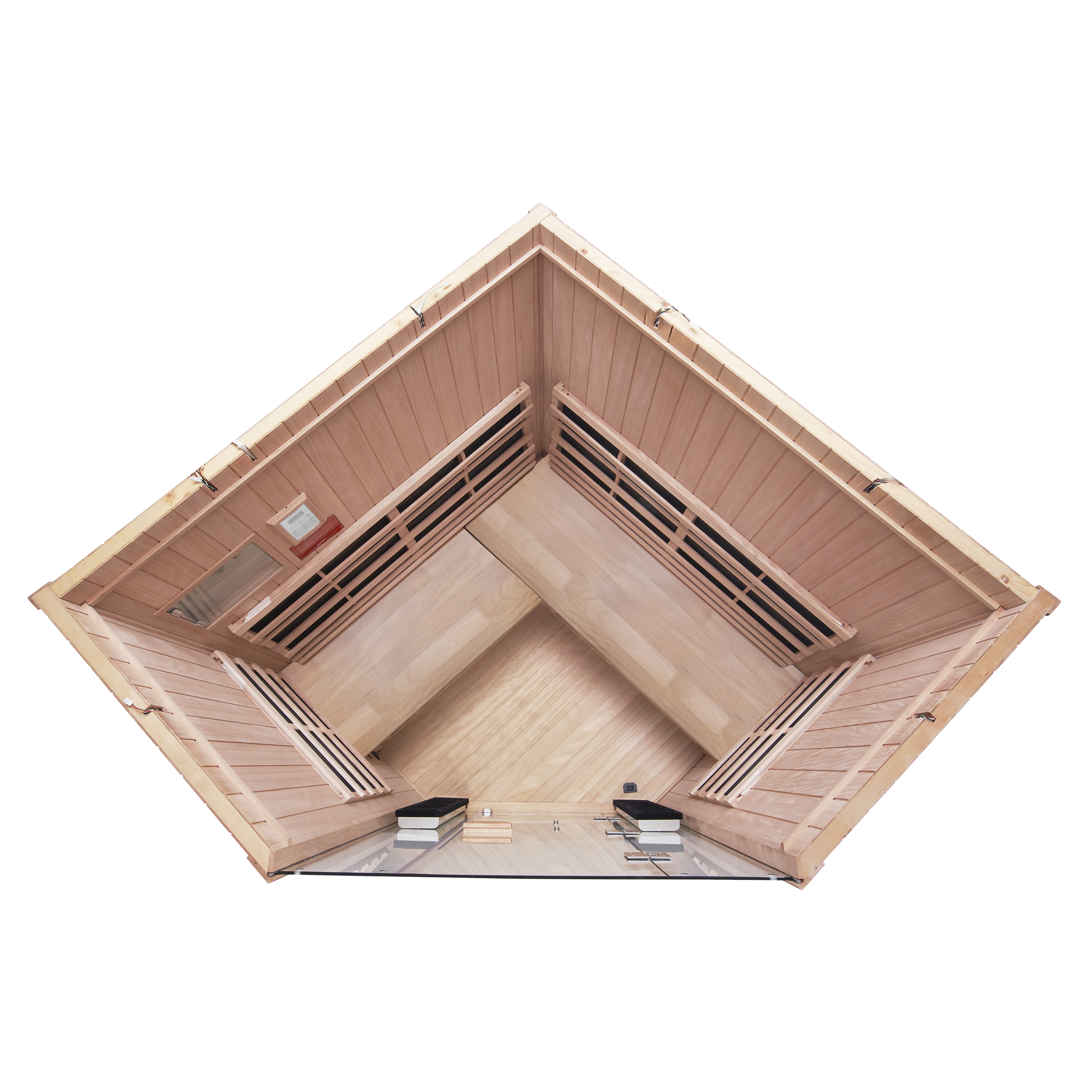 Clearlight Sanctuary Corner 4 Person Okoume Pro Infrared Sauna UK Plug