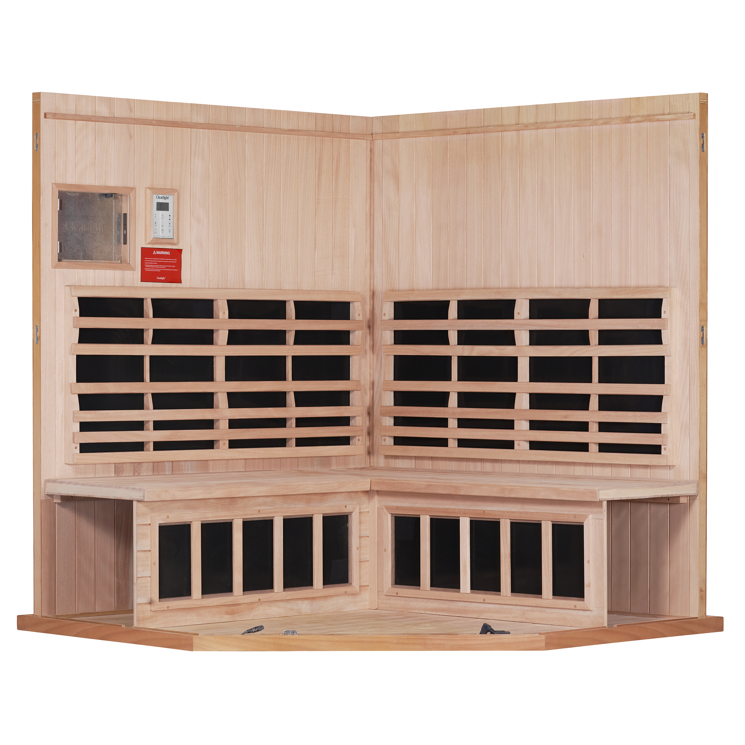 Clearlight Sanctuary Corner 4 Person Okoume Pro Infrared Sauna UK Plug