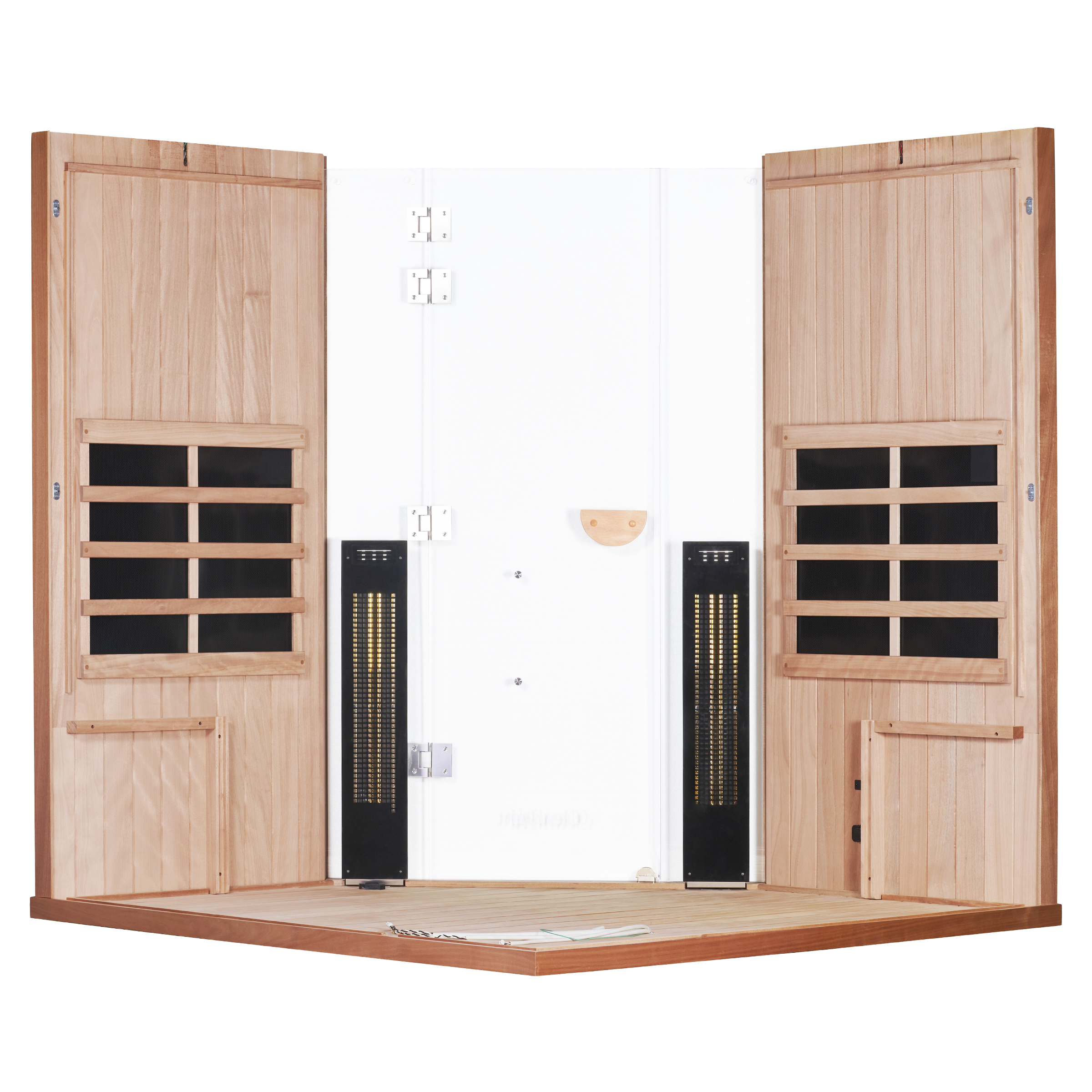 Clearlight Sanctuary Corner 4 Person Okoume Pro Infrared Sauna UK Plug