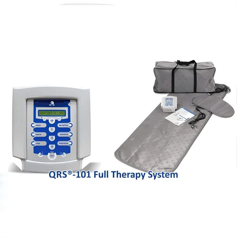 QRS-101 Full Therapy System with control panel, mat, and carrying case on a white background