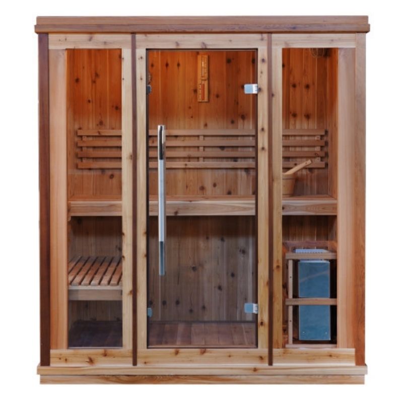 SunRay Hampton 3 Person Indoor Traditional Sauna Double Bench 300TN front