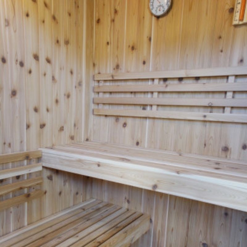 SunRay Hampton 3 Person Indoor Traditional Sauna Double Bench 300TN inside