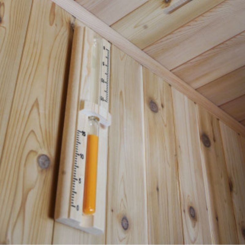 SunRay Hampton 3 Person Indoor Traditional Sauna Double Bench 300TN inside thermometer