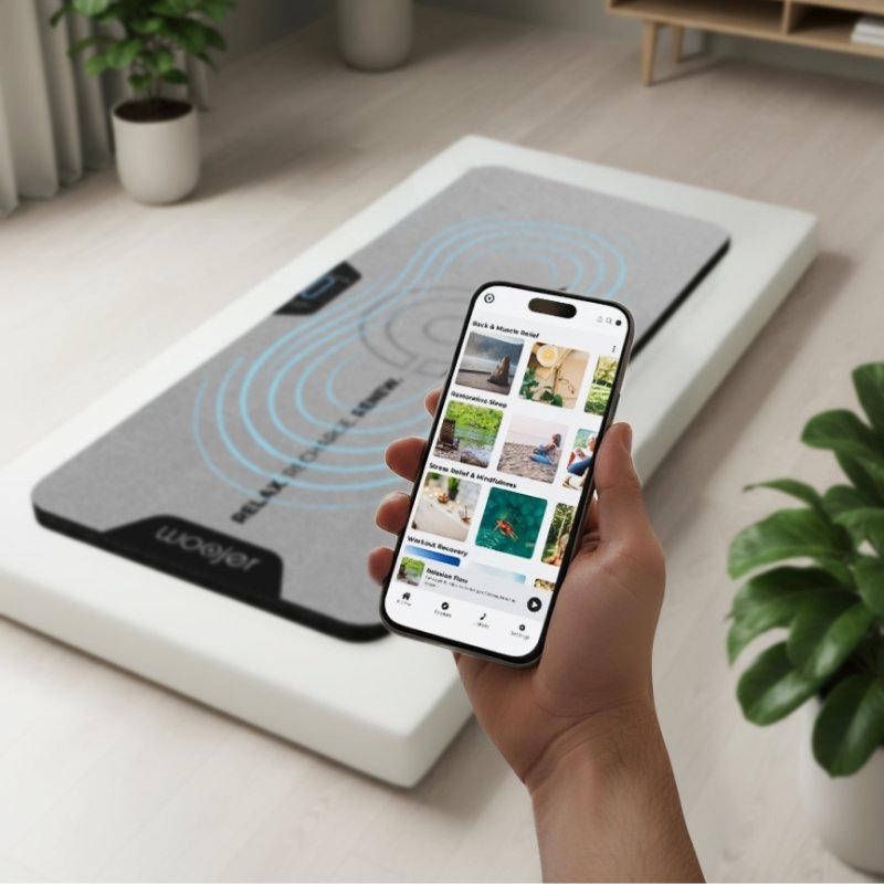 Woojer MAT with APP on smartphone