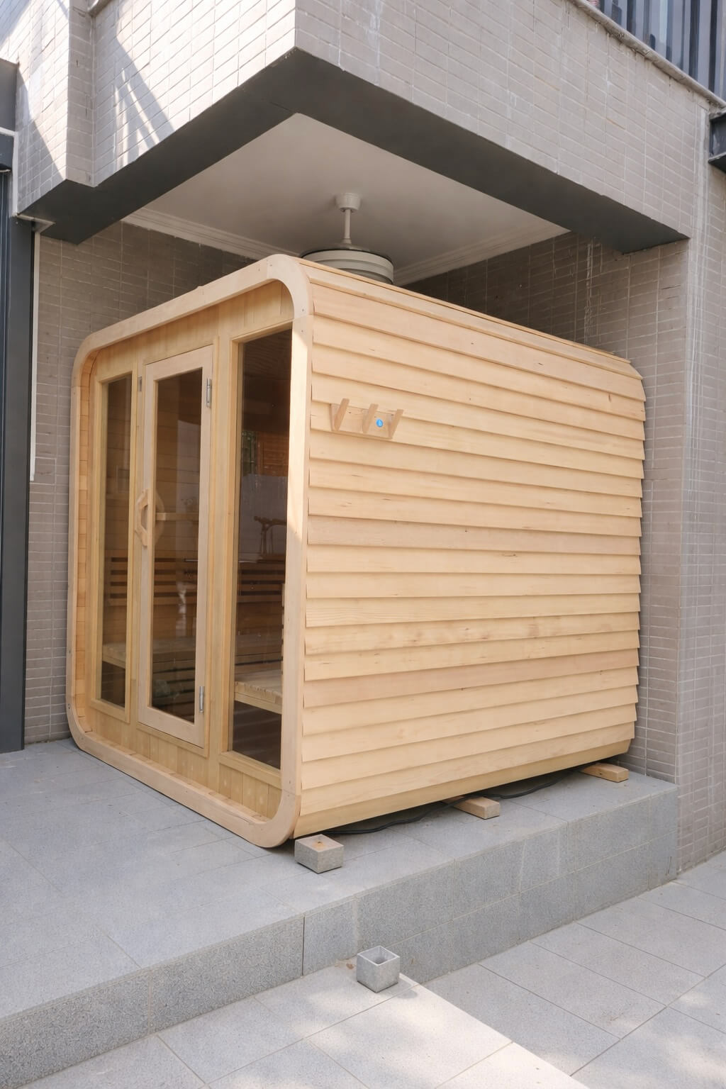 KOVE Cube Sauna 3–4 Person Outdoor Sauna – Premium Spruce Wood, 6kW Harvia Heater, Modern Cube Design