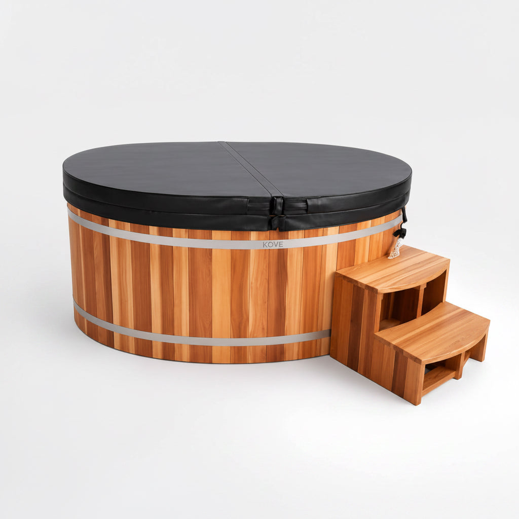 KOVE Duo Oval Cedar Ice Bath – Reclined Cold Plunge - Two Person
