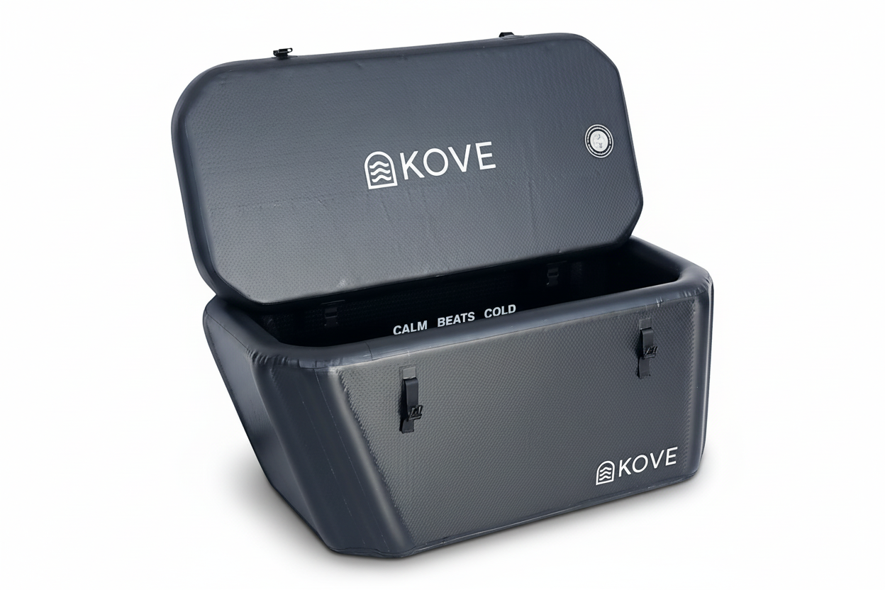 Kove cooler box with open lid on a white background