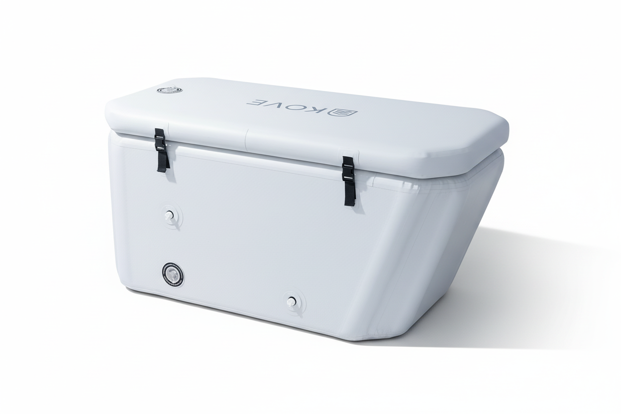 White cooler box with 'Kove' branding on a white background