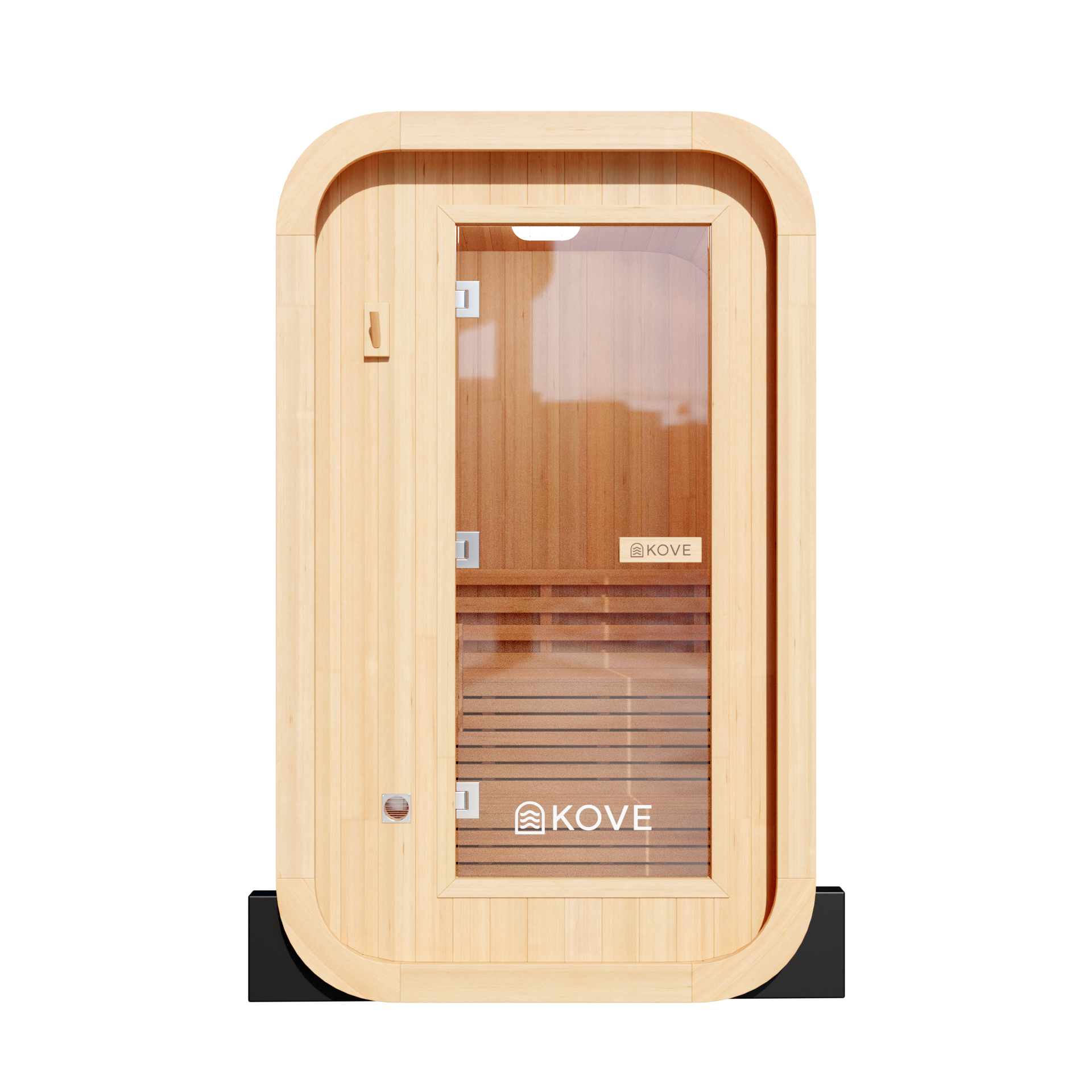 KOVE Compact Cube Sauna 1-2 Person Outdoor Sauna – Premium Spruce Wood, 4.5kW Harvia Heater, Modern Cube Design