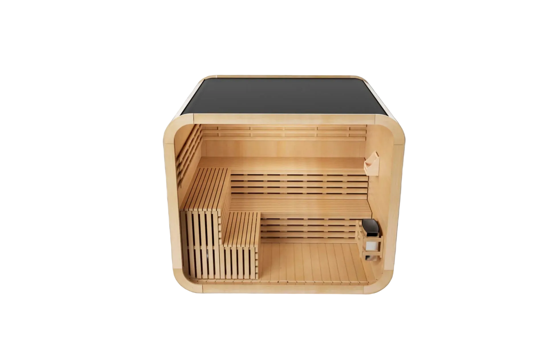 KOVE Cube Sauna 5 - 6 Person Outdoor Sauna – Premium Spruce Wood, 8kW Heater, Modern Cube Design